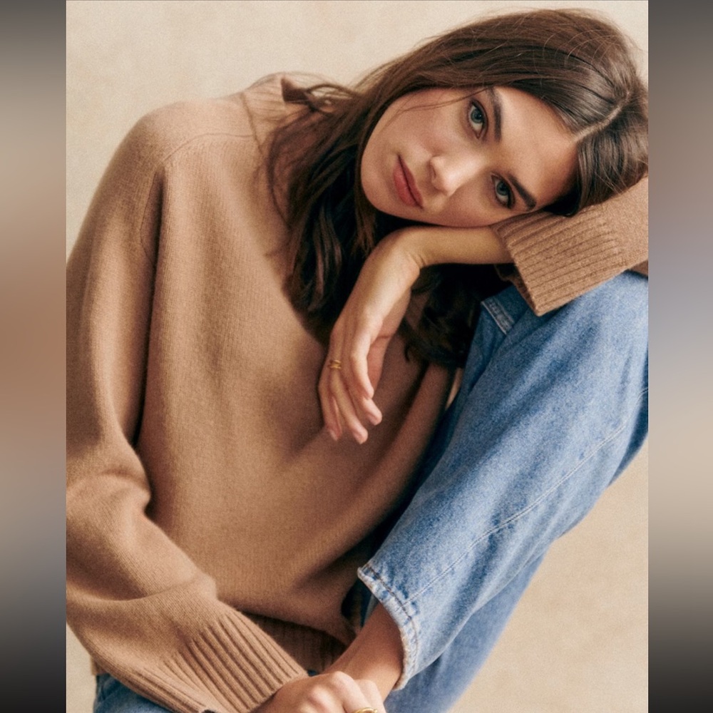 NWOT Sezane 100% Yak Wool Tan Sweater